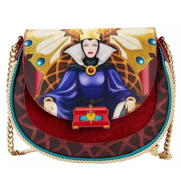 Loungefly Disney Crossbody Bag Snow White Evil Queen Throne Heart Box Cosplay - Picture 1 of 16